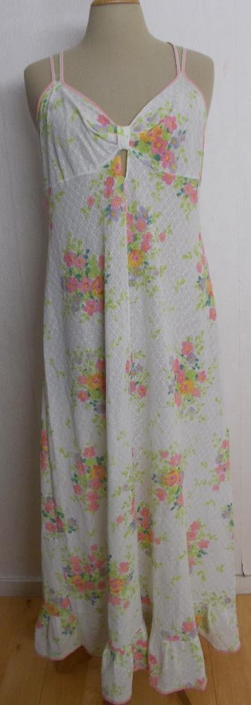 Vintage maxi print (slaap) dress! L, Overige kleuren, Verzenden, Maat 42/44 (L), Zo goed als nieuw