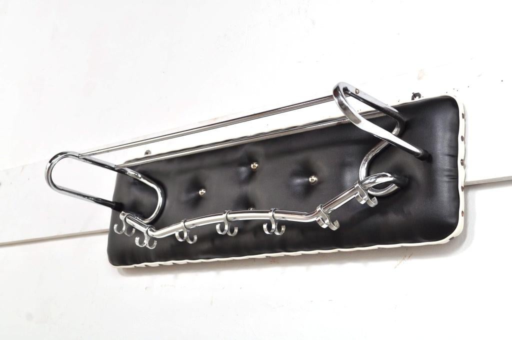 Vintage wandkapstok USA verchroomd kapstok haken 1960s, Wandkapstok, Overige materialen, Gebruikt, Ophalen of Verzenden