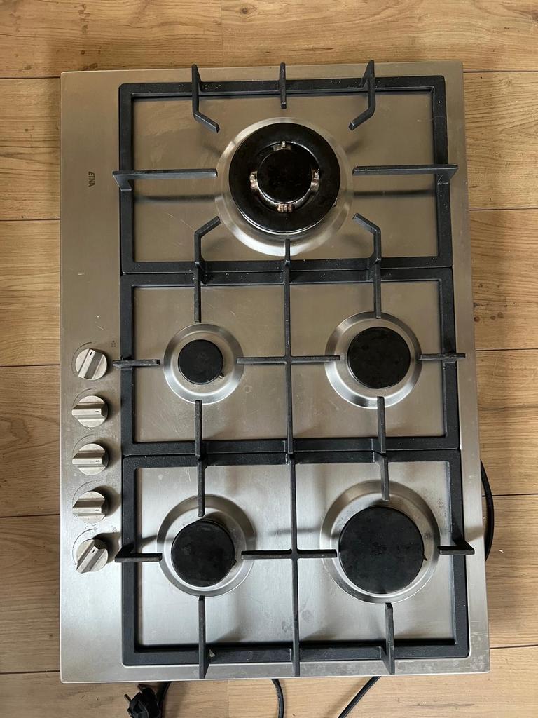 Etna gasfornuis 5-pits RVS, Ophalen, Gebruikt, Inbouw, Gas
