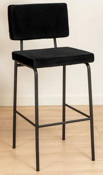 Velvet barkruk Espen zwart van Bronx71, Ophalen, In hoogte verstelbaar, 60 tot 90 cm, Zo goed als nieuw