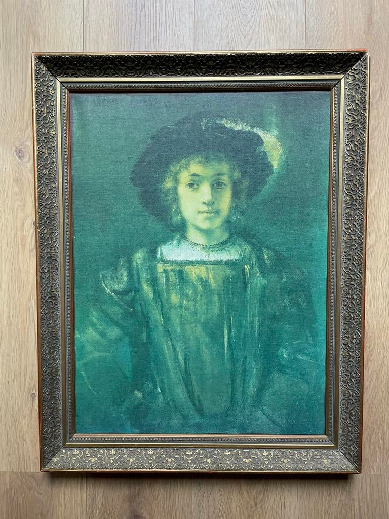 Prent op doek, Titus van Rijn, goudkleurige lijst, Ophalen