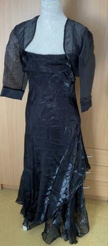 Yves Calin lange jurk met jasje en stola maat L