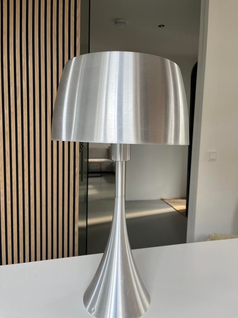 Stijlvolle aluminium lamp - 58,5 cm hoog, Ophalen, Gebruikt, Metaal, 50 tot 75 cm
