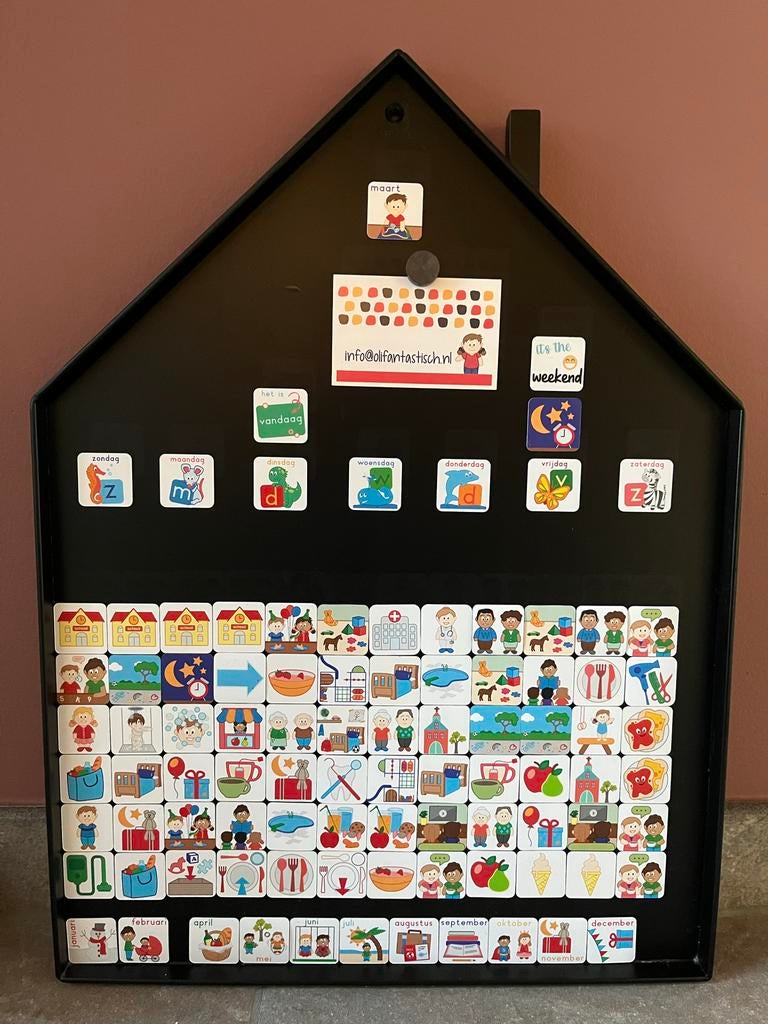 Magneetbord Olifantastisch met veel magneten, Kinderen en Baby's, Ophalen of Verzenden, Zo goed als nieuw, Taal en Lezen