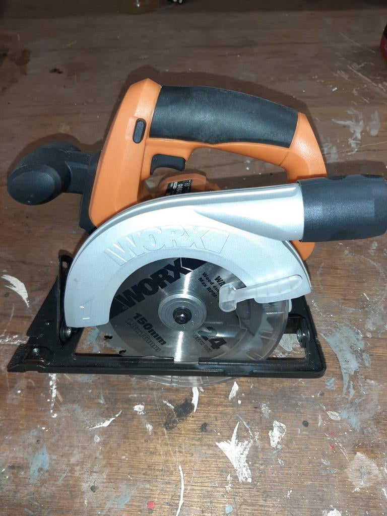 Worx WX529.9 Accu Cirkelzaag 20V - Zonder Accu, Gebruikt, Cirkelzaag, Worx, Ophalen of Verzenden