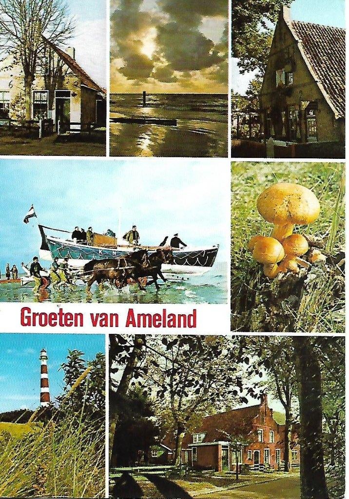 Ameland- -7-luik., Verzenden, 1960 tot 1980, Gelopen, Waddeneilanden