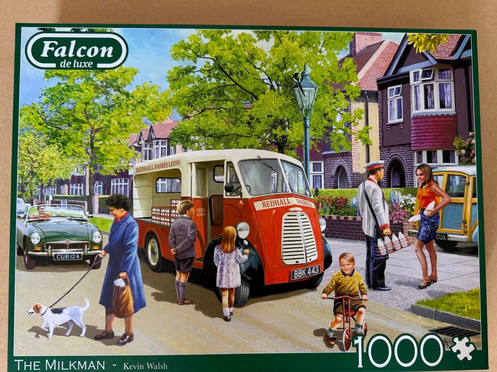 Falcon de luxe puzzel The Milkman 1000 stukjes, Hobby en Vrije tijd, Ophalen of Verzenden, 500 t/m 1500 stukjes, Gebruikt, Legpuzzel