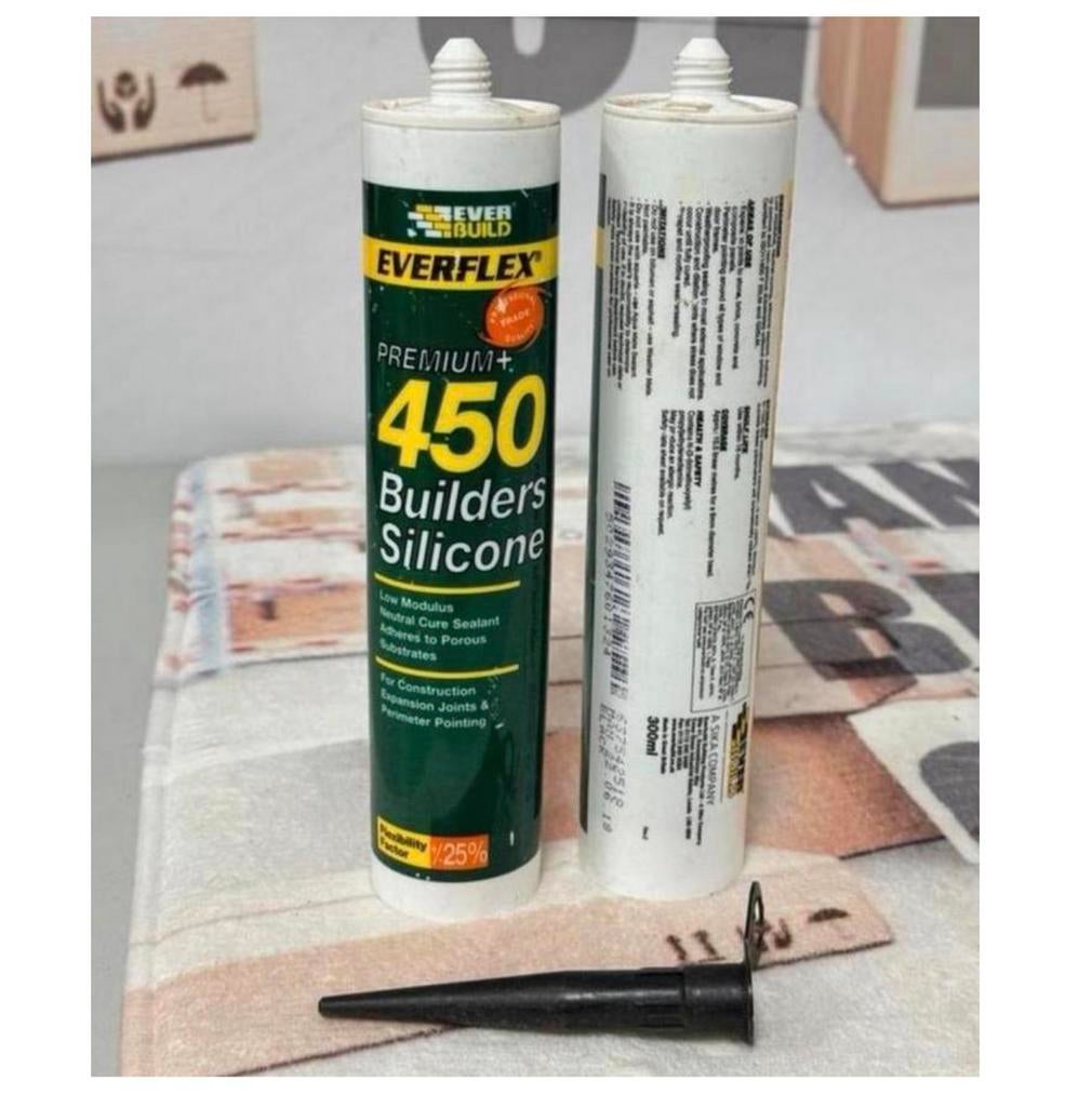 2X Everbuild 450CL Builders Silicone kit siliconkit zwart, Minder dan 4 cm, Overige materialen, Nieuw, Ophalen of Verzenden