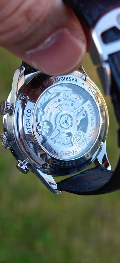 IWC Portuguese Chronograph - IW371606 - blauw - 2022, Ophalen of Verzenden, Zo goed als nieuw, Leer, Overige merken