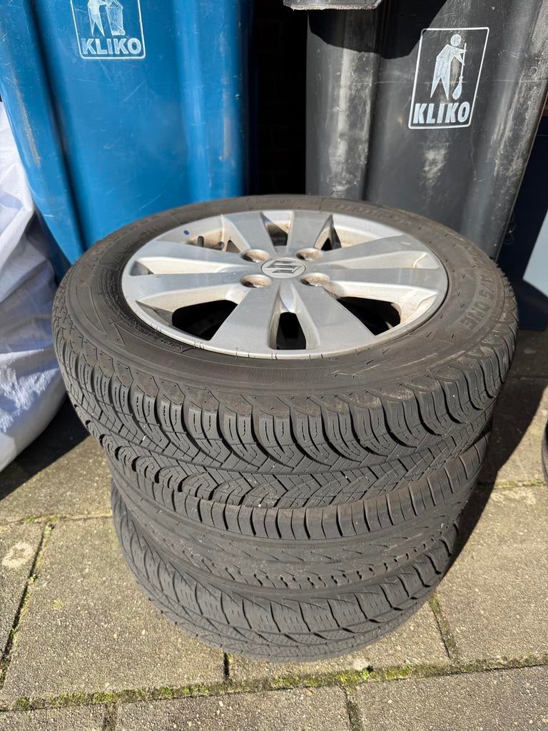 3 auto banden met velgen 155/65R14, Auto-onderdelen, Banden en Velgen, 14 inch, Gebruikt, 155 mm, Banden en Velgen