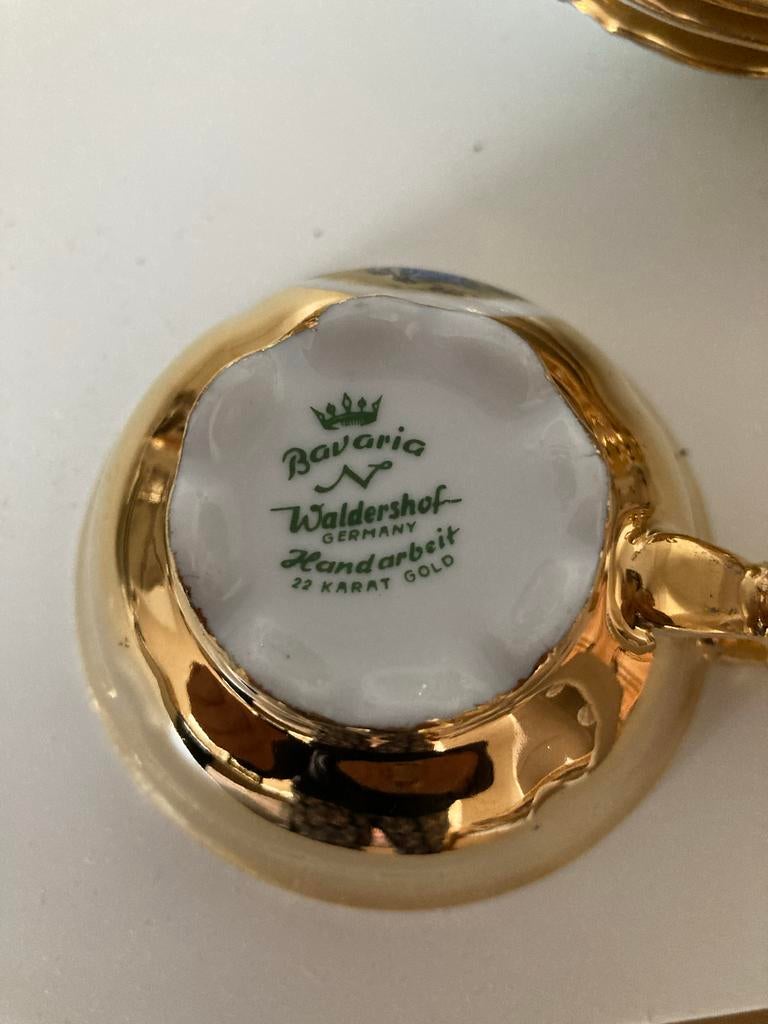 Bavaria Waldershof 22 Karaat Gouden Theeservies, Ophalen of Verzenden