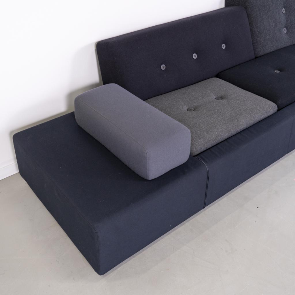 1 Vitra Hella Jongerius Poldersofa XL Zwart Mix, Niet ingevuld, 250 tot 300 cm, Niet ingevuld, Nieuw