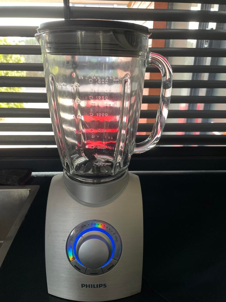 Philips HR 2094 Blender met glazen kan - 750W, Ophalen, Zo goed als nieuw, Blender