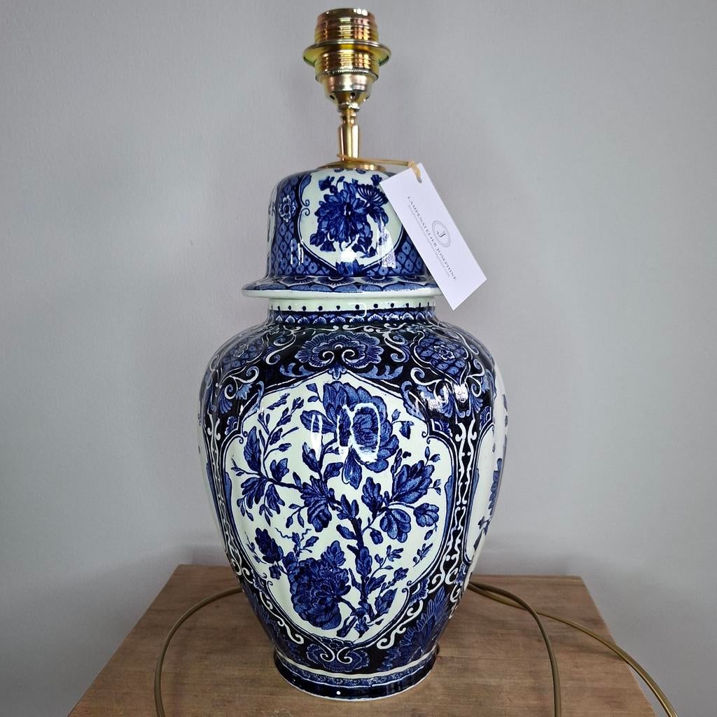 Handgemaakte lampenvoet van oude Boch dekselvaas, Ophalen of Verzenden, Nieuw, Minder dan 50 cm