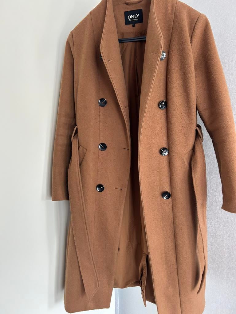 Winter/herst trenchcoat te koop, Ophalen, Gedragen, Maat 42/44 (L), Bruin