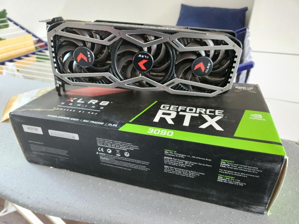 PNY GeForce RTX 3090 24GB XLR8, Gebruikt, GDDR6, PCI-Express 4, Ophalen of Verzenden