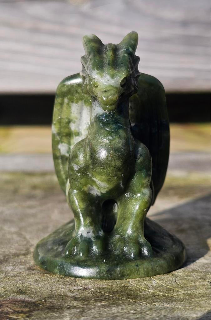 Knap nefriet jade draakje, Ophalen of Verzenden