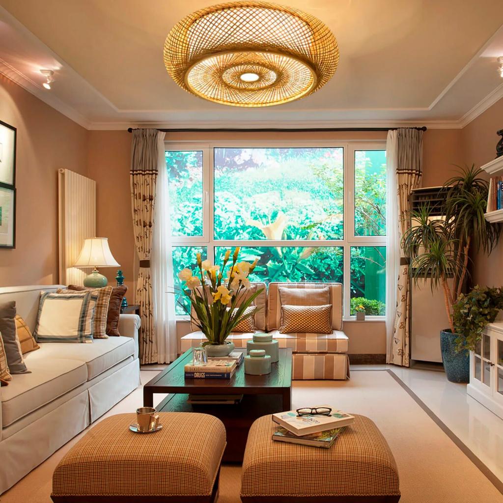 Aziatische Bamboe Plafondlamp - plafonniere - lampen, Niet ingevuld, Niet ingevuld, Nieuw, Overige materialen