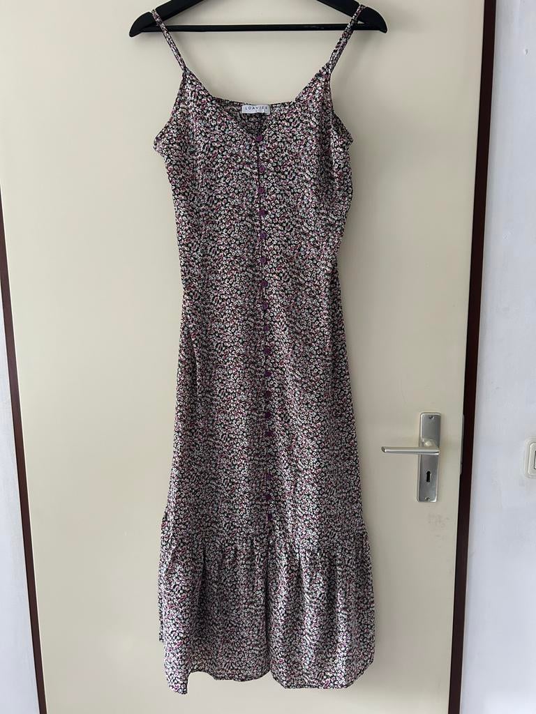 Zomerse maxi bloemenjurk met knoopjes - Maat S, Kleding | Dames, Jurken, Overige kleuren, Ophalen of Verzenden, Zo goed als nieuw