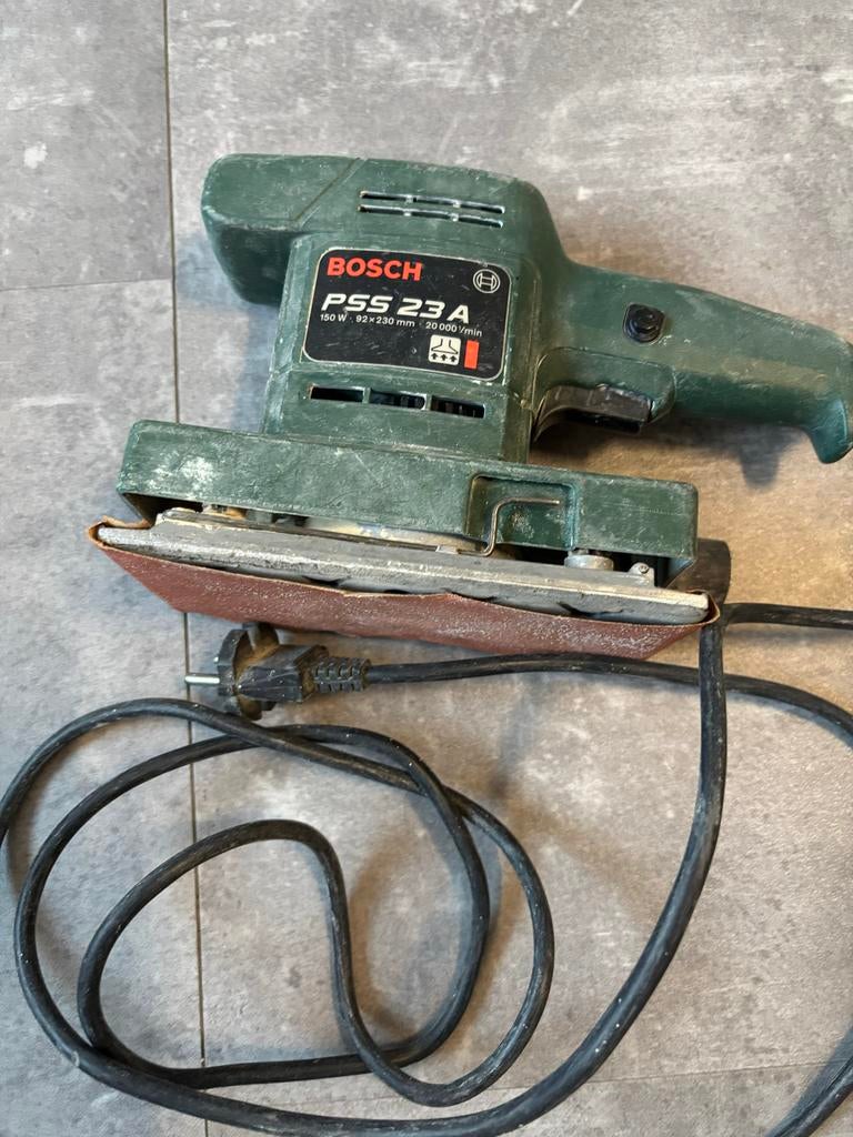 Diverse elektrische gereedschap Bosch, Kinzo, Metabo, Ophalen of Verzenden, Gebruikt, Minder dan 600 watt, Vlakschuurmachine