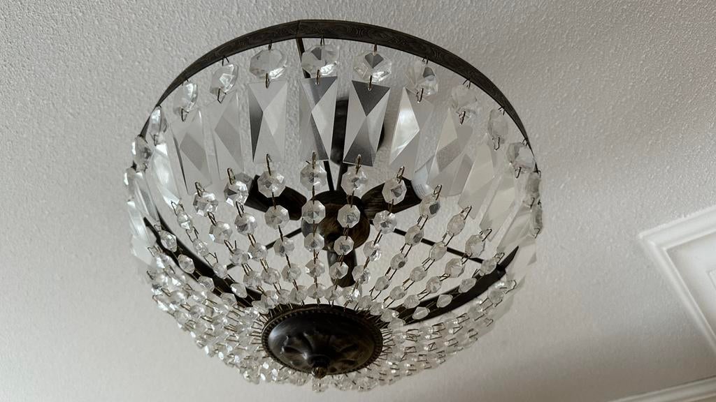 Mooie kristallen lamp, Ophalen, Zo goed als nieuw