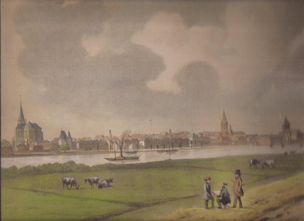 Kampen. Gezicht op de stad 1854 Litho C.H. Hein, Ophalen of Verzenden