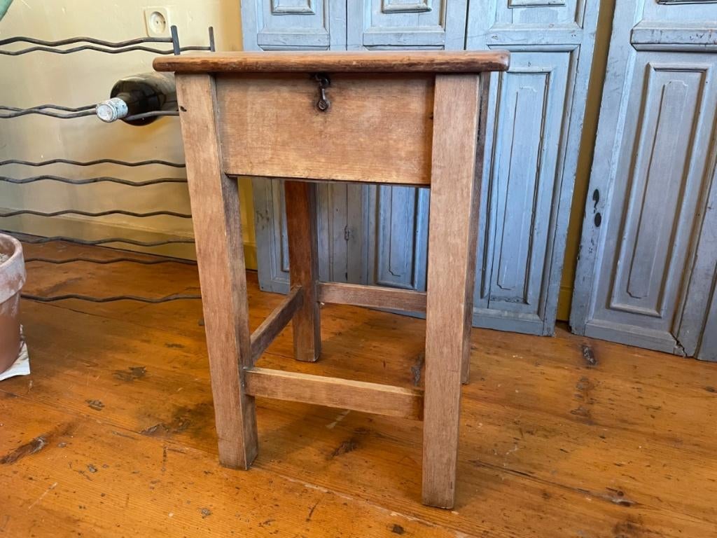 Bijzettafeltje met klep Tafeltje Bankje Krukje Frans, Ophalen of Verzenden