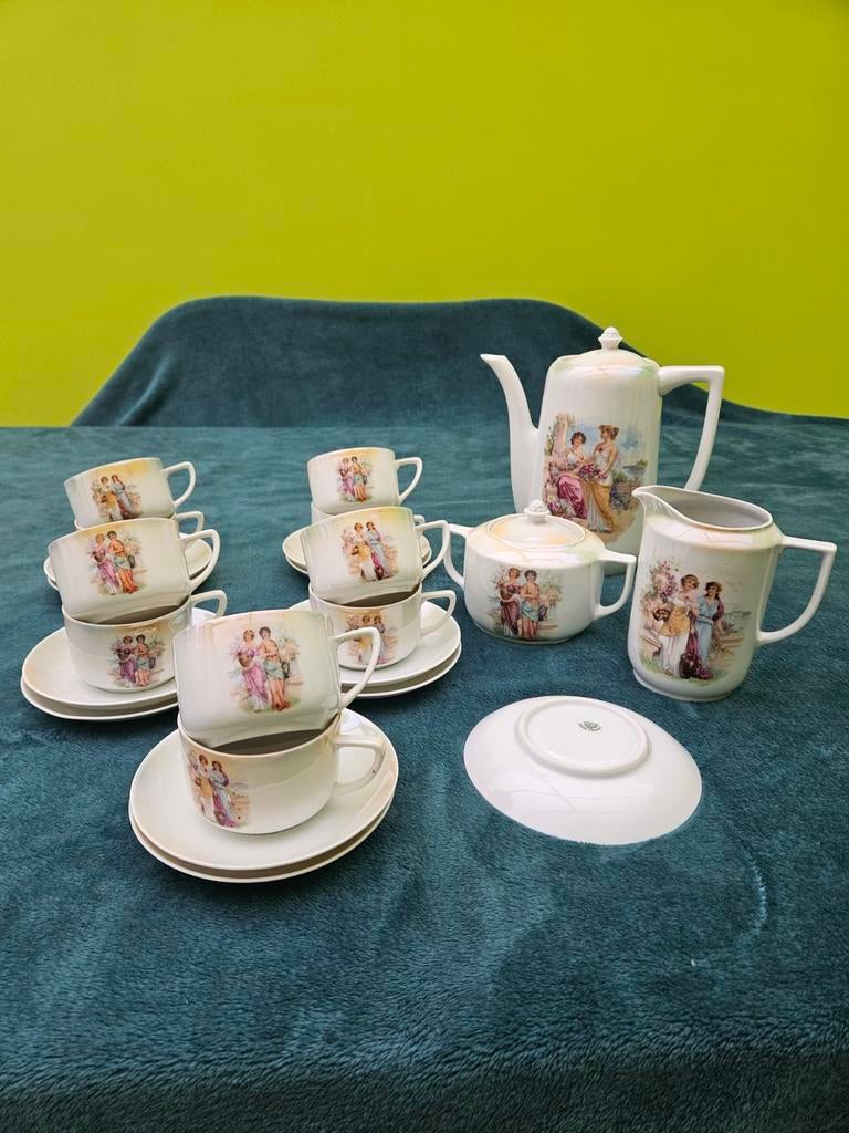 Porseleinen koffie/theeservies VICTORIA TSJECHO-SLOWAKIJE, Ophalen of Verzenden