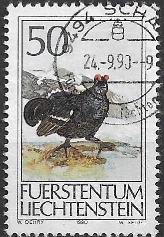 Liechtenstein 1990 mi.998 vogel KORHOEN nom. 50, Verzenden, Overige landen, Gestempeld