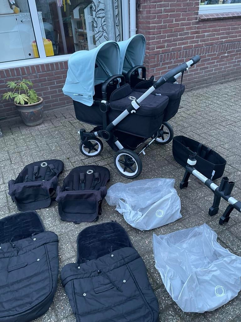 Bugaboo Donkey 3 Twin Blue Grey Kinderwagen compleet, Kinderen en Baby's, Kinderwagens en Combinaties, Ophalen, Bugaboo, Zo goed als nieuw