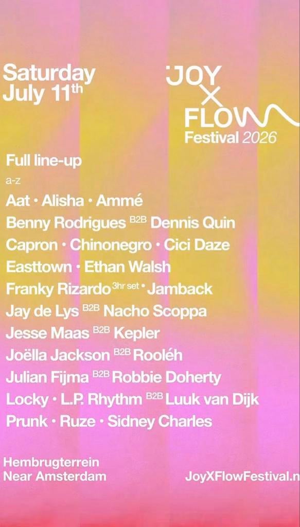 JOY X FLOW 2 tickets, Tickets en Kaartjes, Drie personen of meer