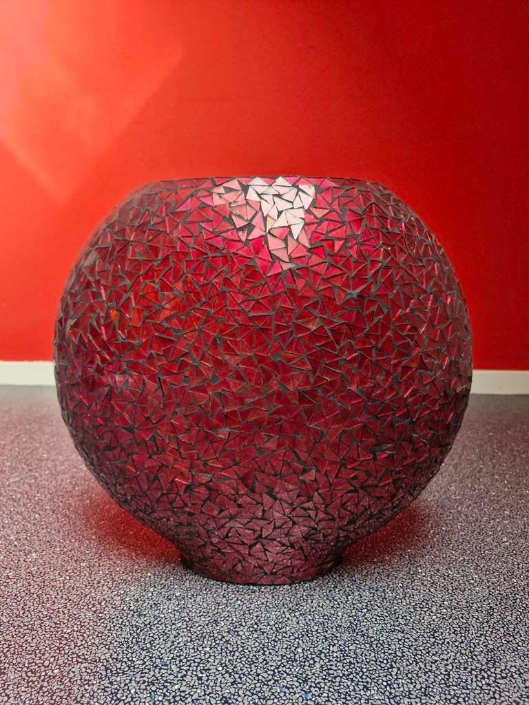 Fuchsia Mozaïek Vaas - 32x32x14 cm, Huis en Inrichting, Woonaccessoires | Vazen, Overige materialen, Gebruikt, Overige kleuren