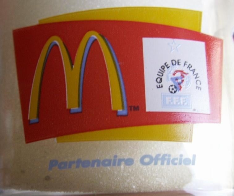 Mc Donalds Coca Cola glas met Franse voetballers Coca-Cola, Ophalen of Verzenden, Nieuw, Bierglas
