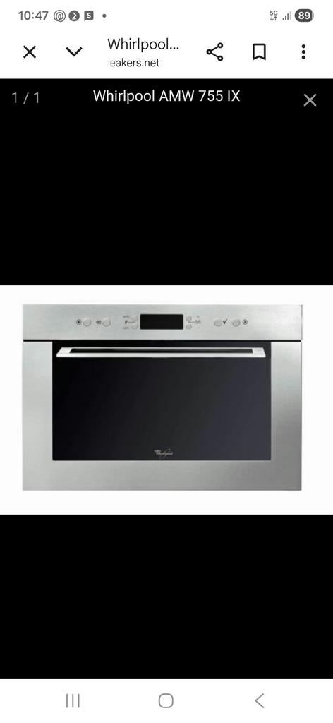 Whirlpool inbouwcombimagnetron, Ophalen of Verzenden, Zo goed als nieuw, 45 tot 60 cm