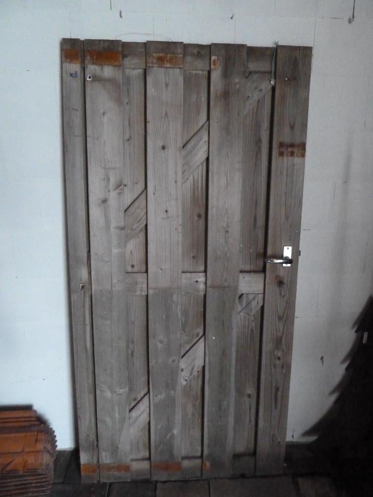 houten tuindeur, Ophalen, Gebruikt, Minder dan 100 cm, Draaipoort