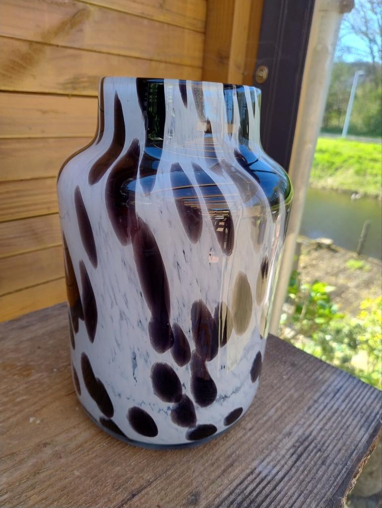 Fidrio Pax Dalmatian vaas, mondgeblazen glas, Overige kleuren, Nieuw, Ophalen of Verzenden, Glas