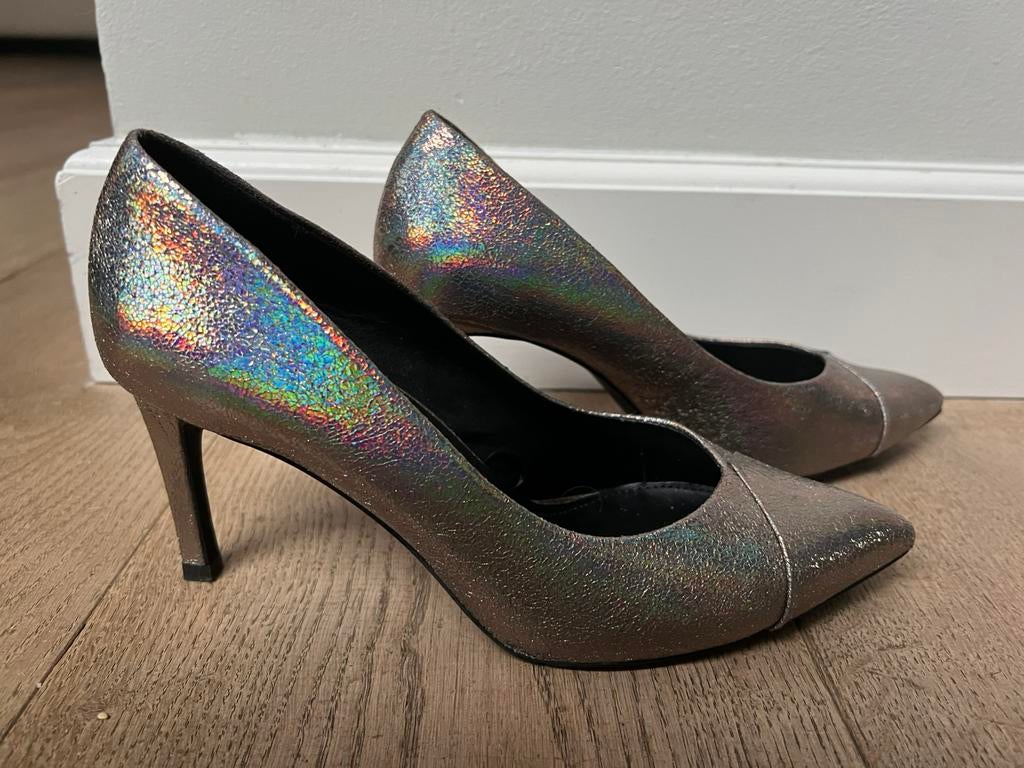 Zara zilver metallic pumps maat 39, nieuw, Ophalen of Verzenden, Zo goed als nieuw, Overige kleuren