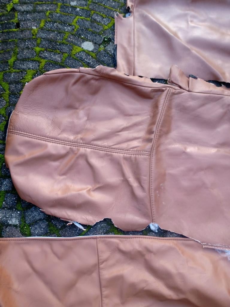 Mooie stukken echt leer cognac kleur, Hobby en Vrije tijd, Stoffen en Lappen, Gebruikt, Bruin, Leer of Kunstleer, Ophalen of Verzenden