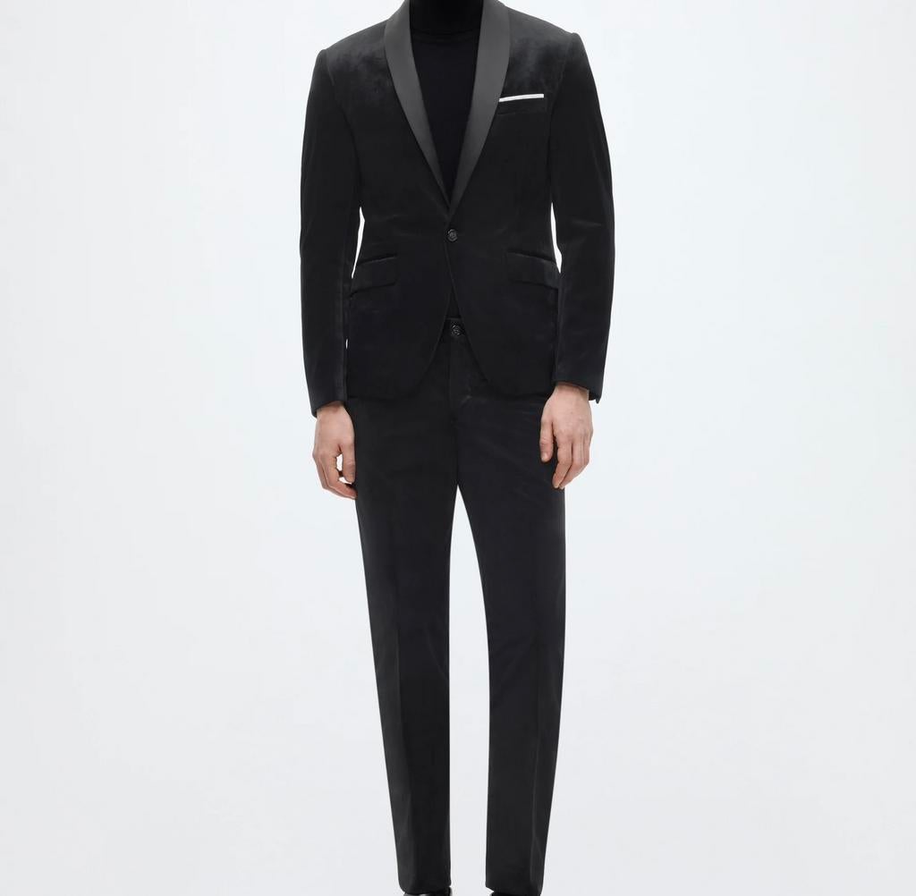 Luxe Lindbergh heren smoking zwart, Ophalen of Verzenden, Zo goed als nieuw, Maat 52/54 (L), Zwart