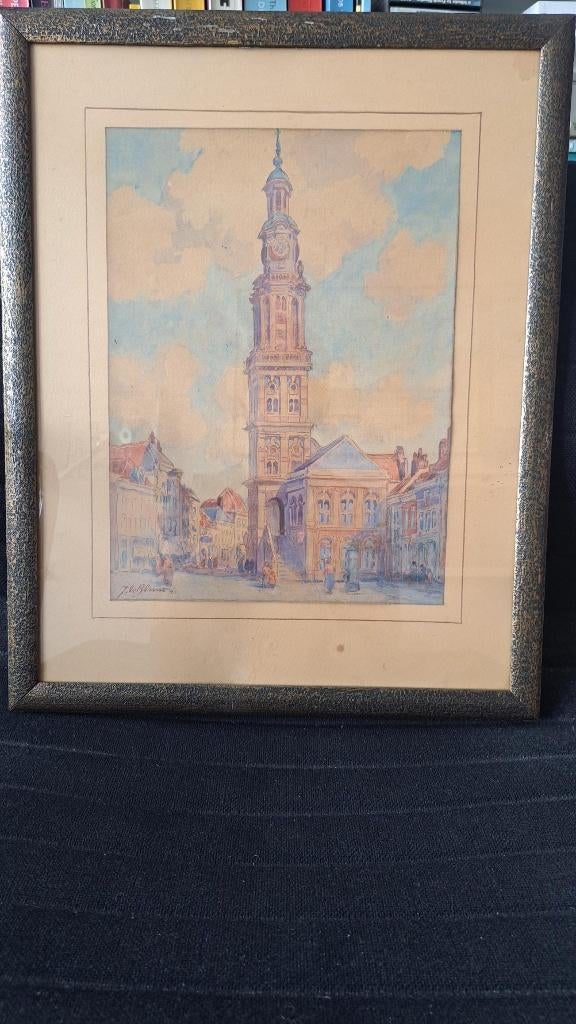 Stadsgezicht op Zutphen door J. Le Blanc, Antiek en Kunst, Kunst | Schilderijen | Klassiek, Ophalen