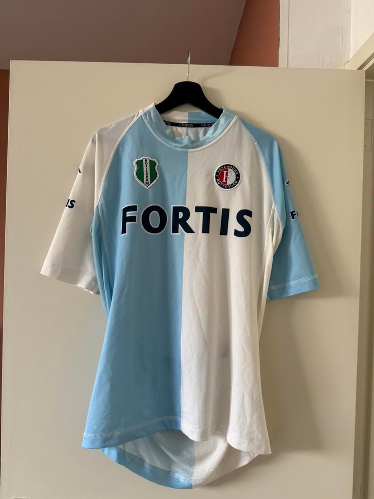 Feyenoord uitshirt 2004/2005 Fortis lichtblauw/wit – maat XL, Maat XL, Ophalen of Verzenden, Gebruikt, Shirt