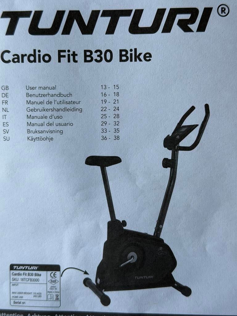 Fitnessfiets Tunturi - Zo goed als nieuw!, Ophalen, Zo goed als nieuw, Benen, Overige typen