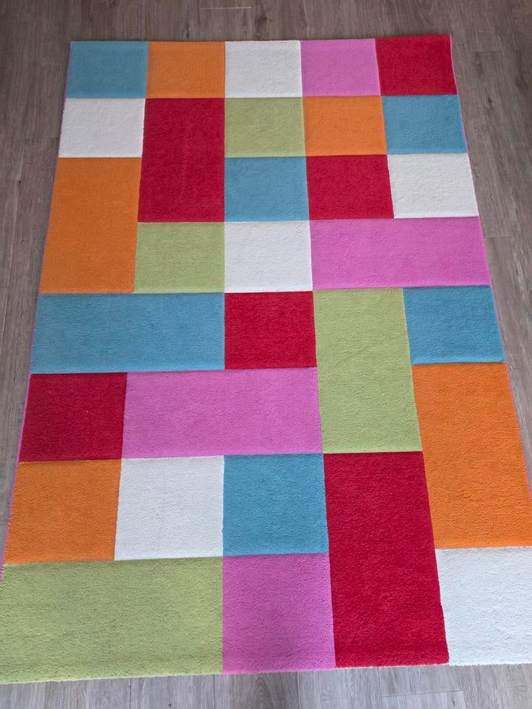 Vloerkleed gekleurde vakjes 160x230 - Merinos Diamond, Ophalen, Gebruikt, 150 tot 200 cm, 200 cm of meer