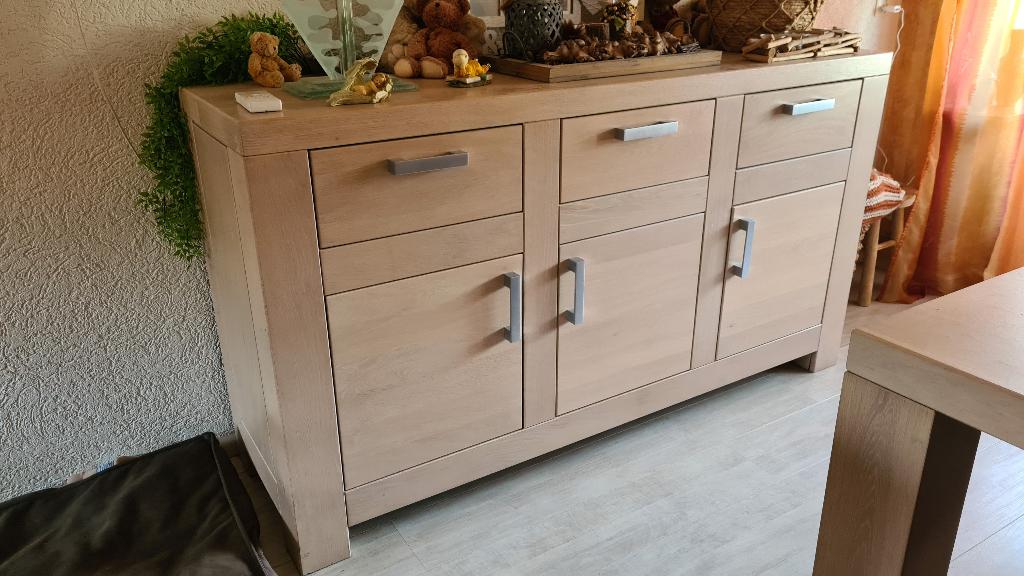 Dressoir in massief eiken, Ophalen, 150 tot 200 cm, Zo goed als nieuw, Modern