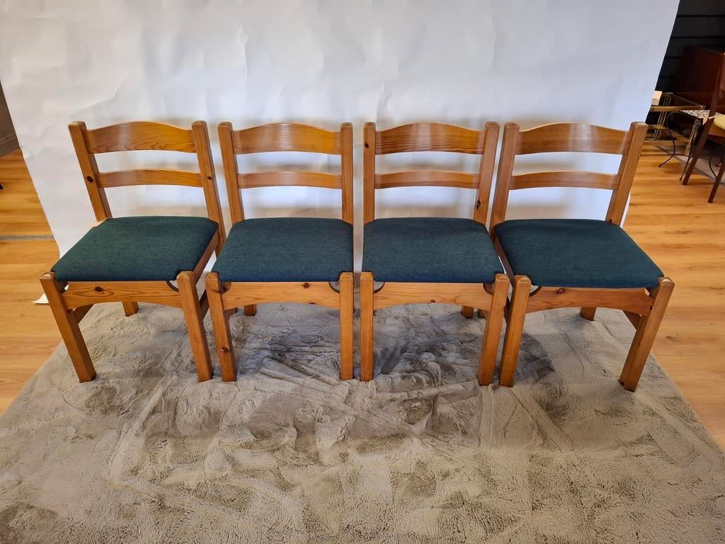 Vintage grenen eetkamerstoelen mid century design stoel, Ophalen, Onbekend, Zo goed als nieuw, Vier