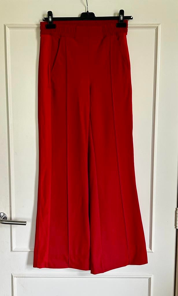 Rode Studio Anneloes bonded Wide Leg trousers, broek XS., Kleding | Dames, Broeken en Pantalons, Ophalen of Verzenden, Zo goed als nieuw