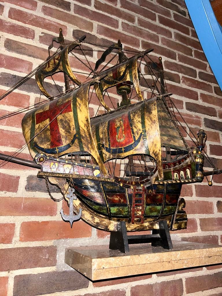 Decoratieve Schaalmodel Zeilboot - Vintage Stijl, Verzamelen, Scheepvaart, Ophalen, Gebruikt, Zeilboot, Schaalmodel