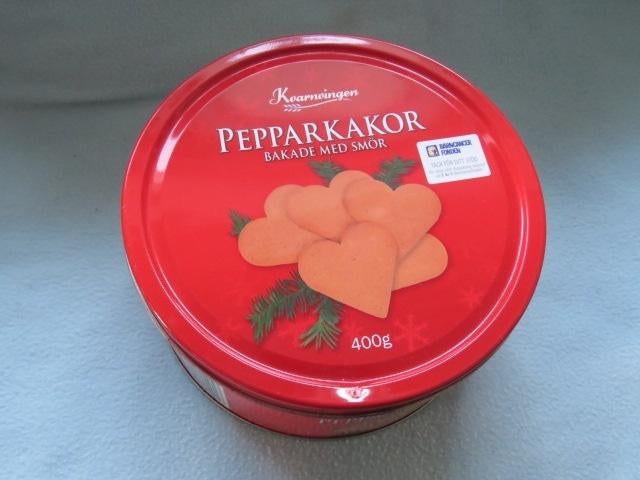 Zweeds koekblik trommel Kvarnvingen Pepparkakor, Ophalen of Verzenden, Zo goed als nieuw