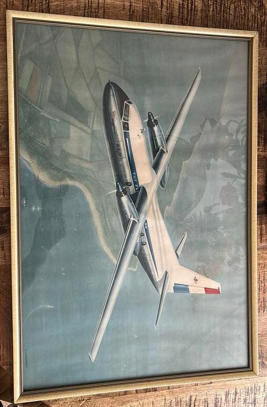 Poster in lijst Fokker F27 Friendship door Joop van Heusden, Ophalen of Verzenden, Kaart, Foto of Prent