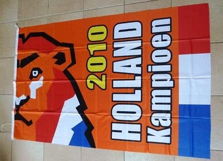 Vlag WK 2010 voetbal Nederlands elftal oranje leeuw WK26 USA, Antiek en Kunst, Ophalen of Verzenden